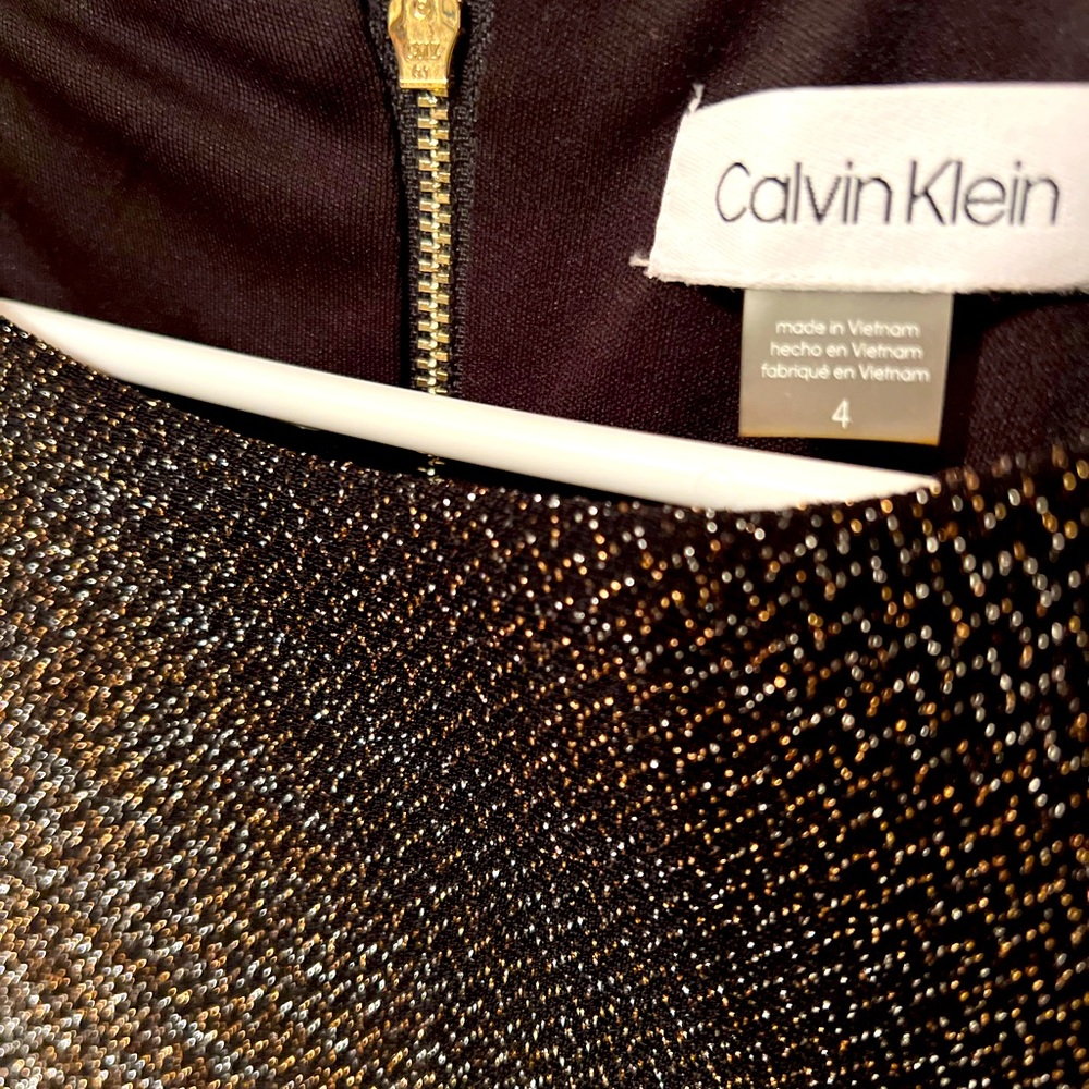 Calvin Klein brand new black silver and gold evening dress size 4